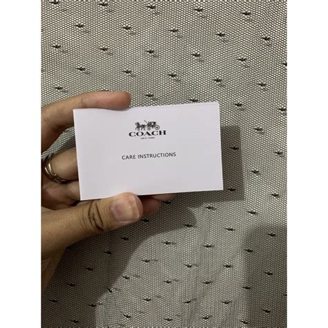 coach care instructions card